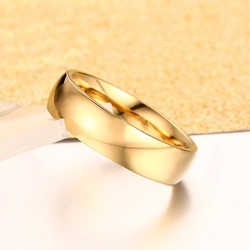 Unisex Classic Gold Band Engagement Ring | Elowen