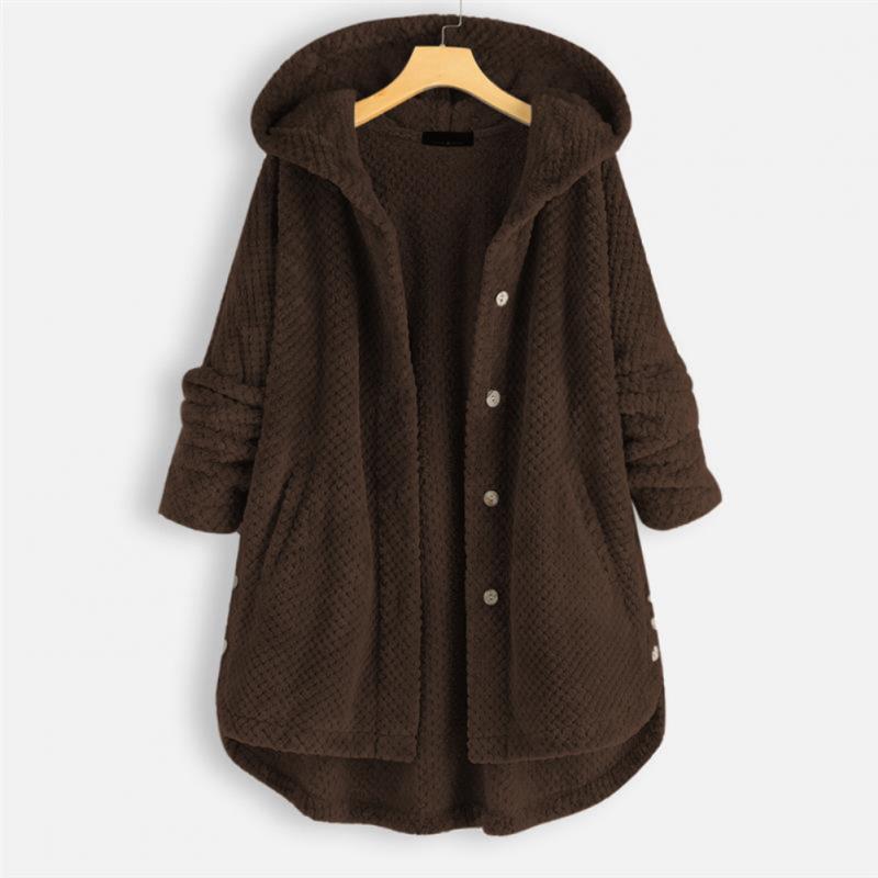 Women Cozy Hooded Button-Up Cardigan | Evelyn