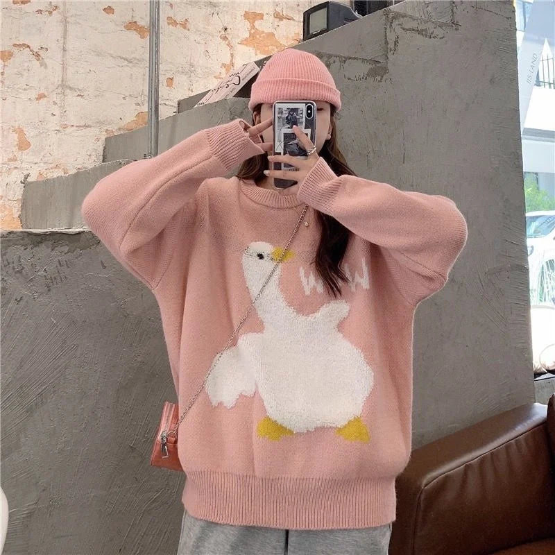 Women Playful Goose Knit Sweater | Diantha