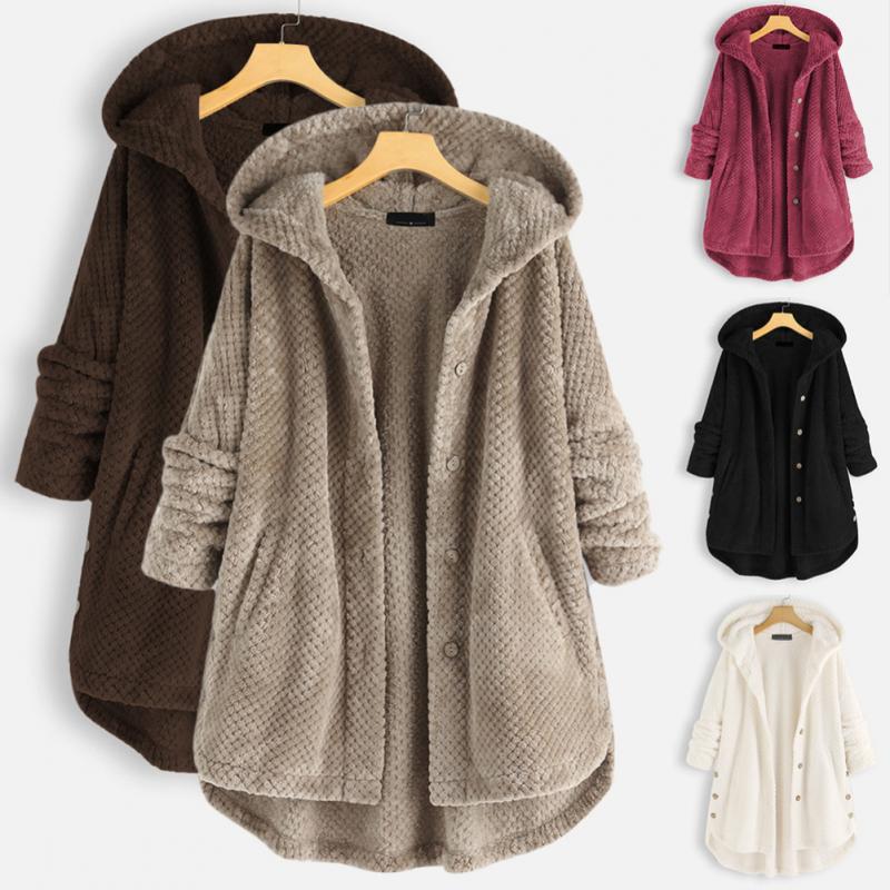 Women Cozy Hooded Button-Up Cardigan | Evelyn