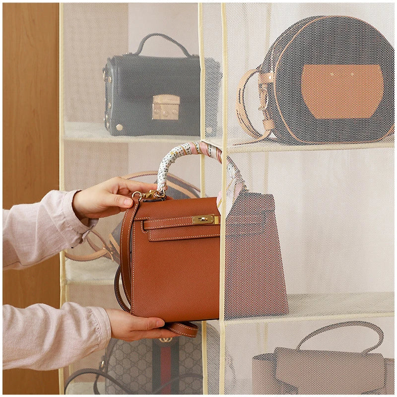 Bag Holder for Plastic Bags Beige Fabric | Mary 4