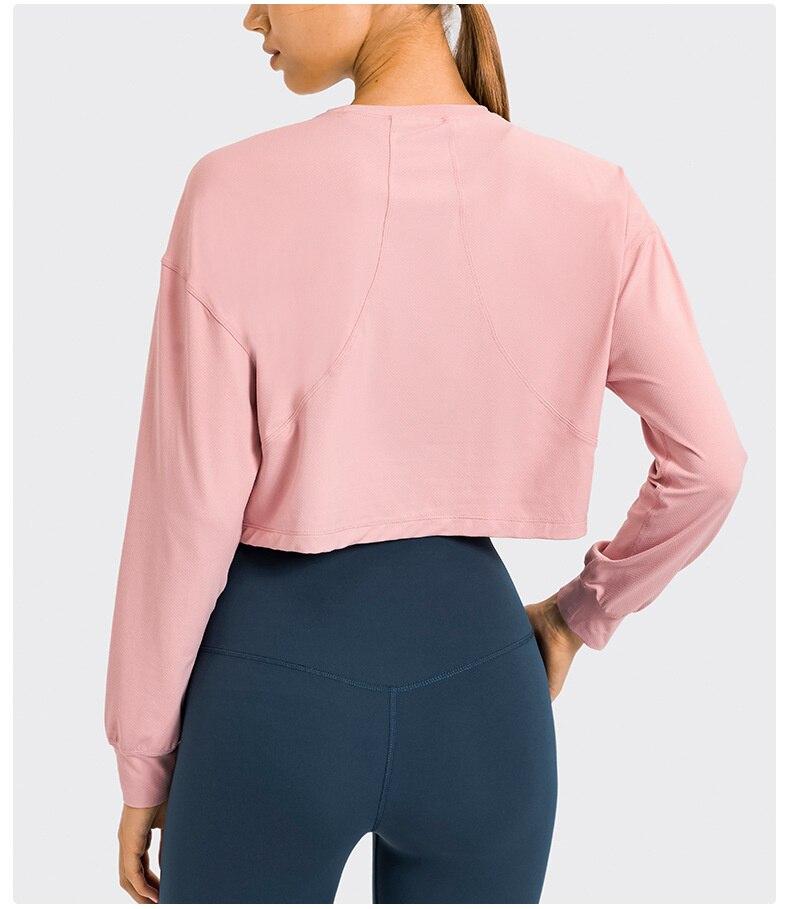 Women Long Sleeve Activewear Top Black Nylon | Fitness Enthusiast-2