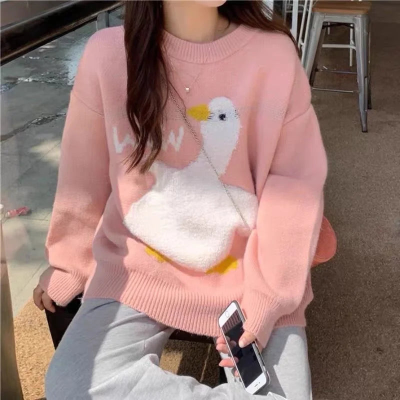 Women Playful Goose Knit Sweater | Diantha