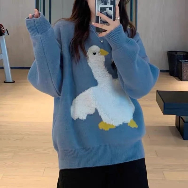 Women Playful Goose Knit Sweater | Diantha