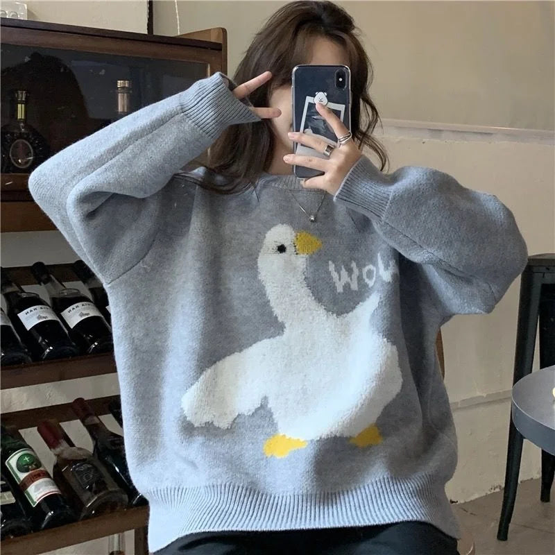 Women Playful Goose Knit Sweater | Diantha