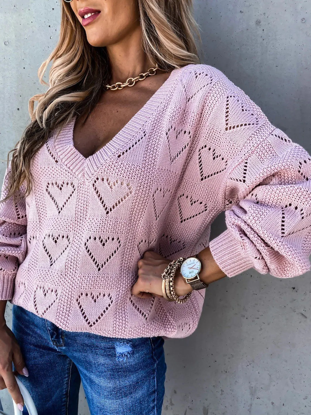 Women Heart Knit Sweater | Naomi