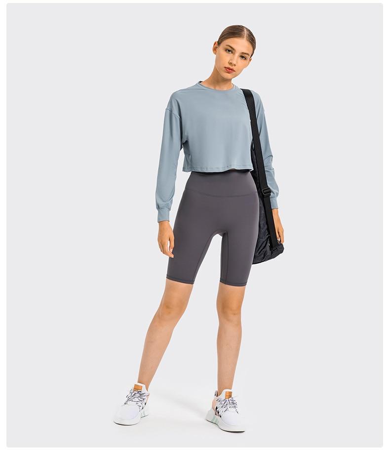 Women Long Sleeve Activewear Top Black Nylon | Fitness Enthusiast-1