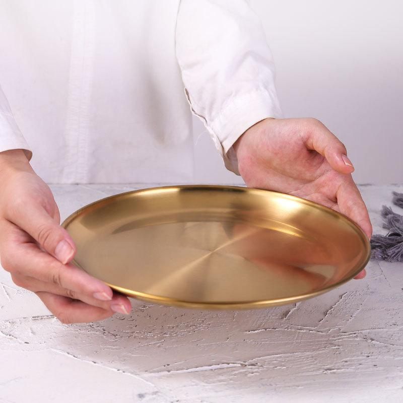 Gold Stainless Steel Dinner Plates – 3 Size Options