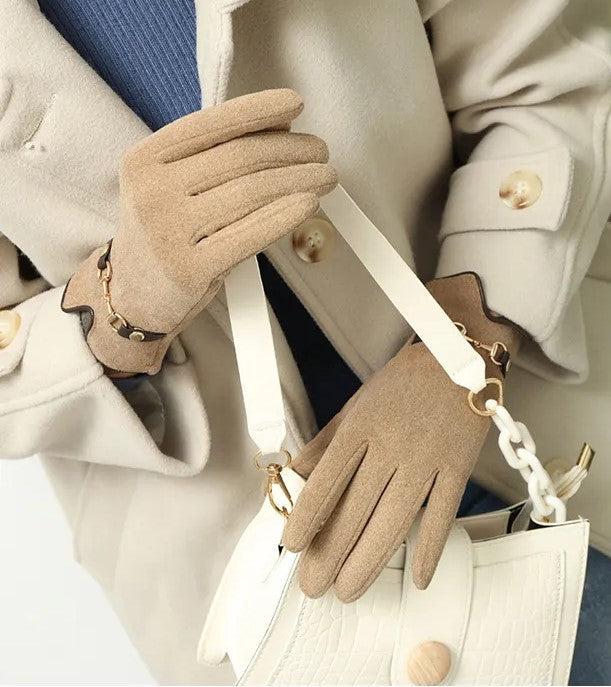 Women Elegant Chain-Detail Gloves | Mila