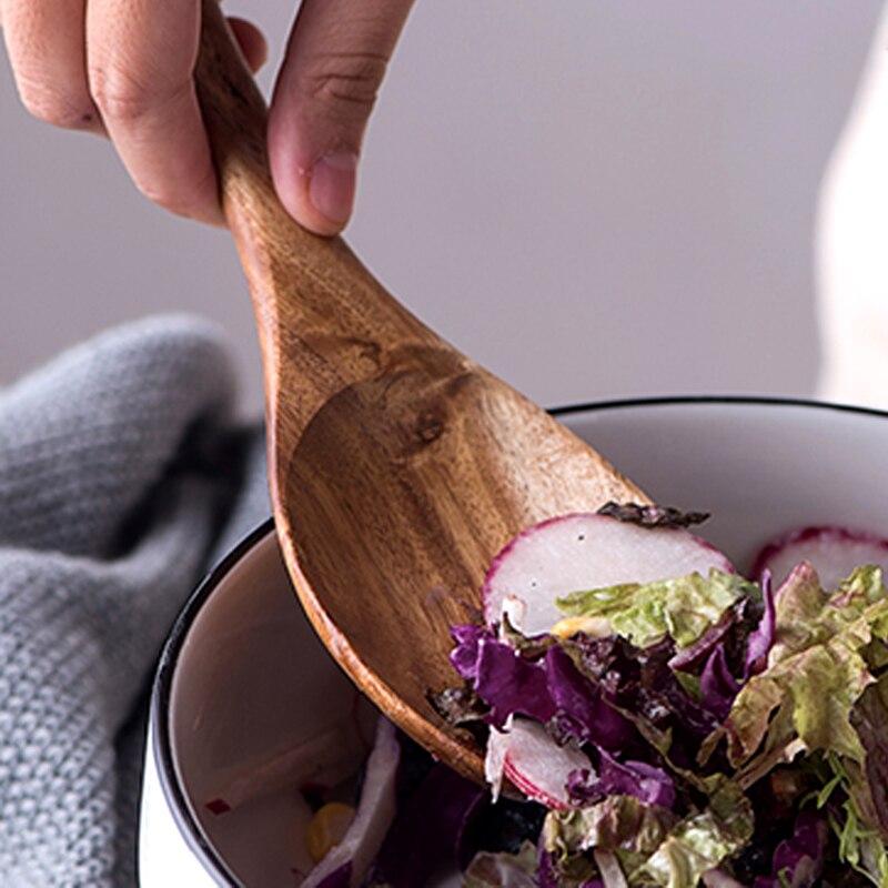 Acacia Wood Salad Serving Set – Fork & Spoon Pair