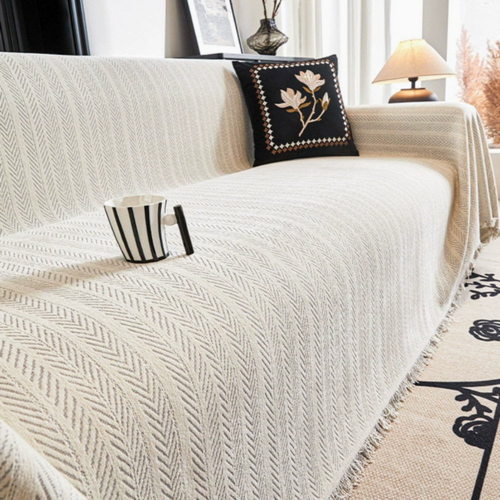 Sofa Cover Grey Chenille Non-Slip | Elegant Home Decor 3