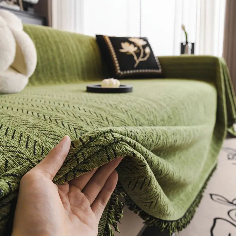 Sofa Cover Grey Chenille Non-Slip | Elegant Home Decor 5