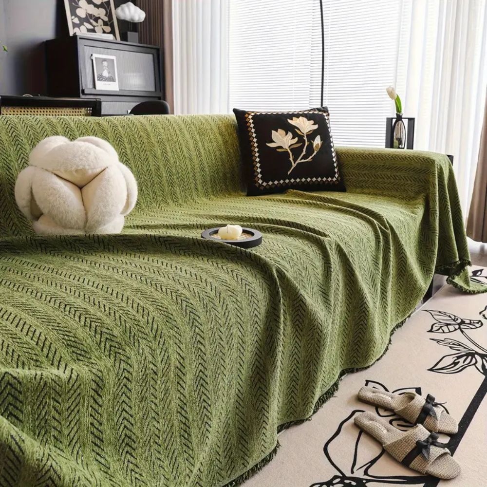 Sofa Cover Grey Chenille Non-Slip | Elegant Home Decor 6