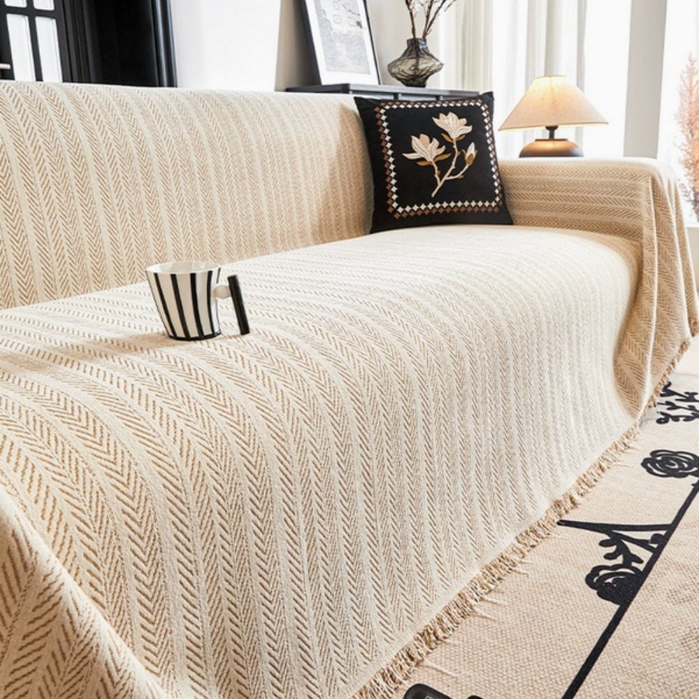 Sofa Cover Grey Chenille Non-Slip | Elegant Home Decor 1