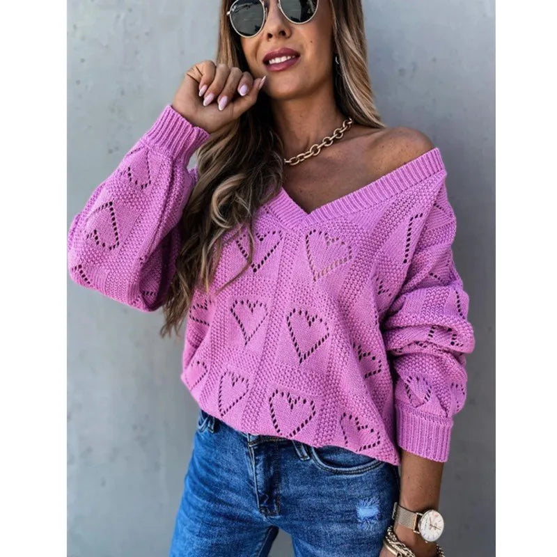 Women Heart Knit Sweater | Naomi