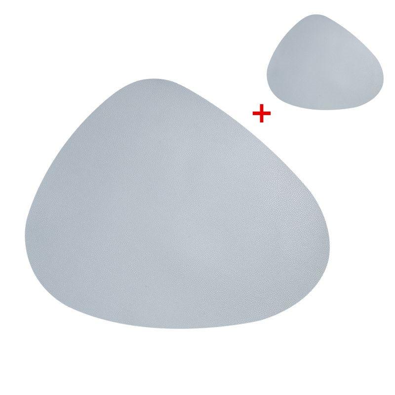 Variant image for Home Placemat Set Gray PU Leather | Emilie-2
