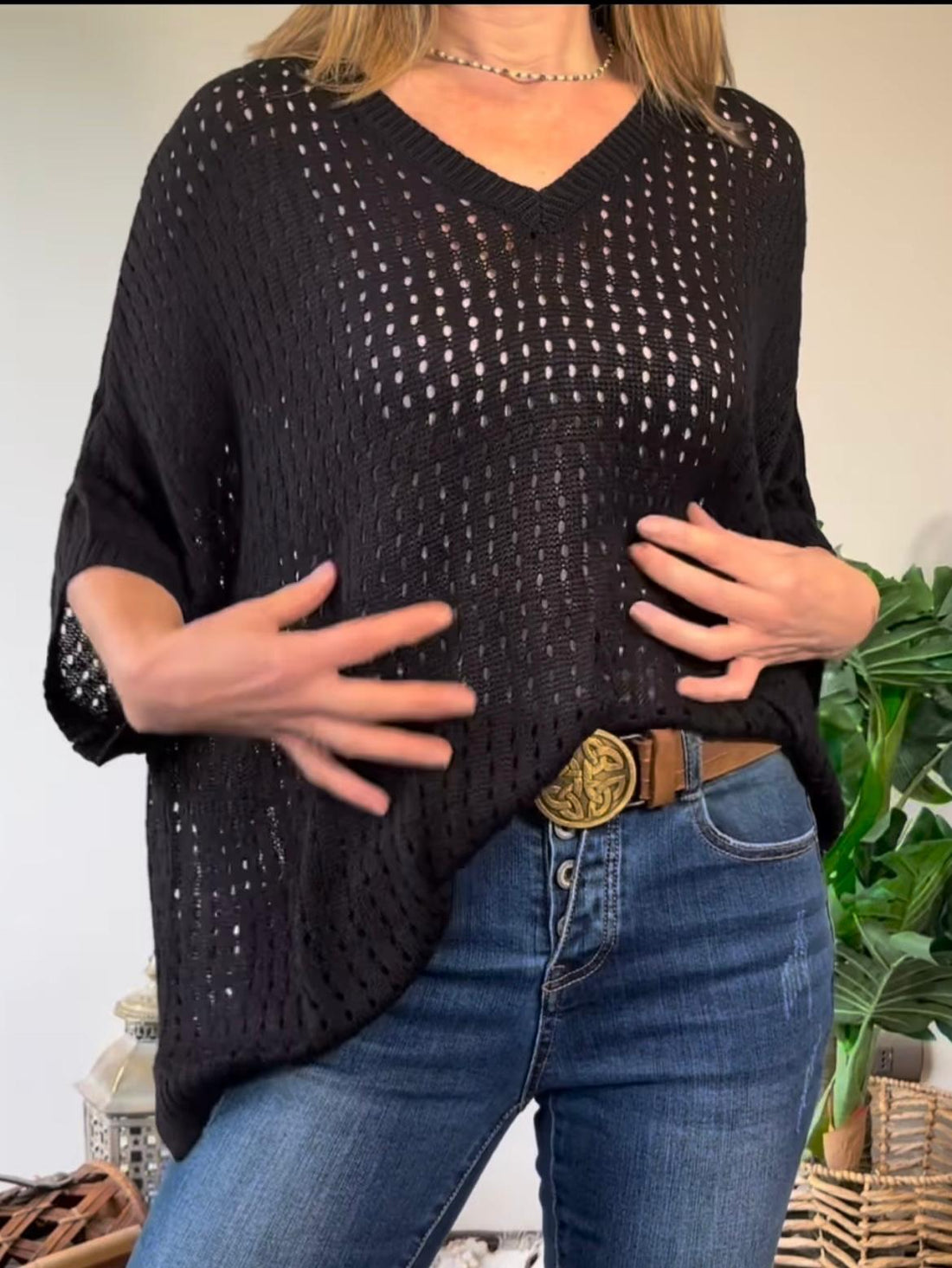 Women V-Neck Knit Top | Yvette