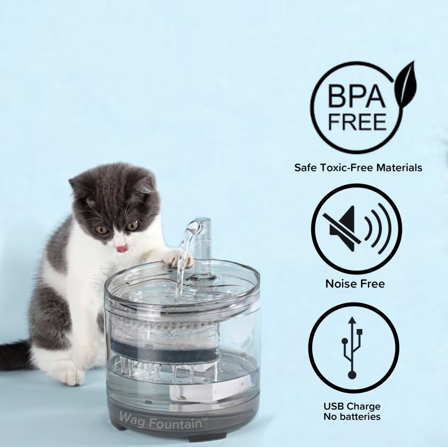 Pet Water Fountain Large Eco-Friendly Plastic | Bella-2