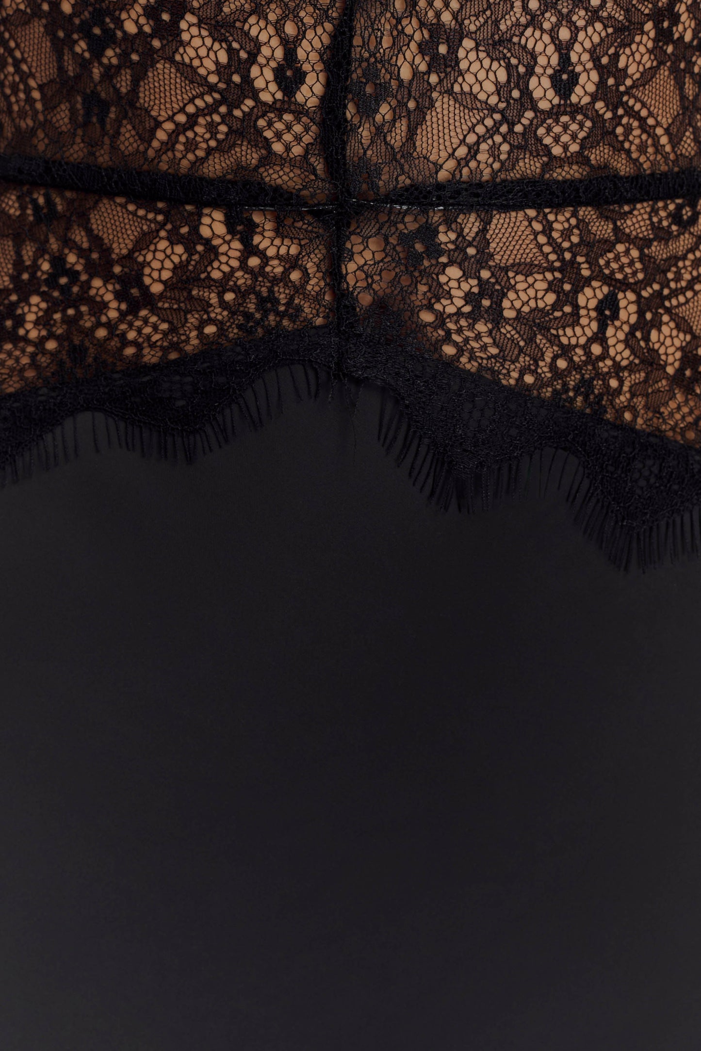 Women Maxi Dress Black Lace Satin | Noiréa 5