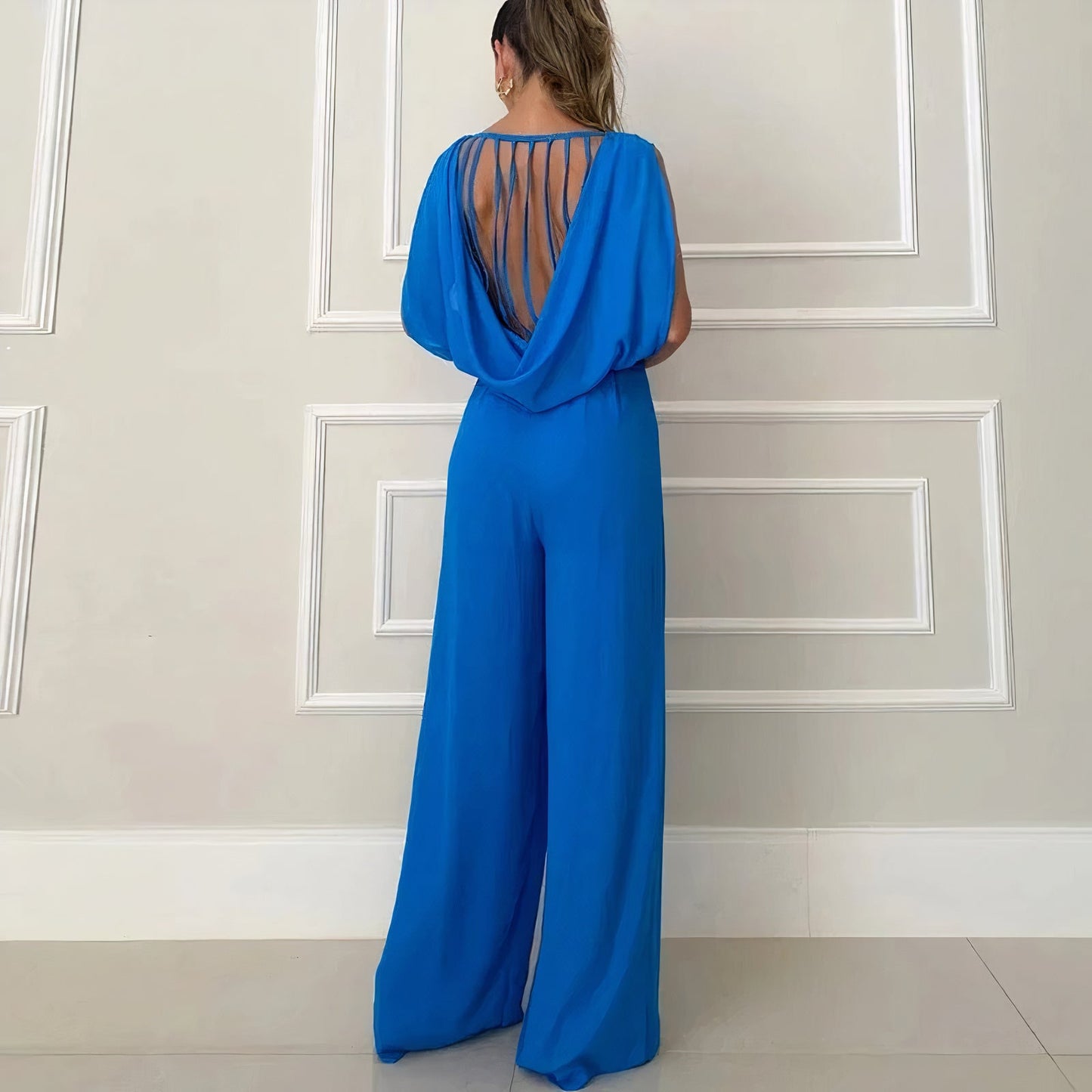 Women Elegant Sleeveless Wide-Leg Jumpsuit | Maica