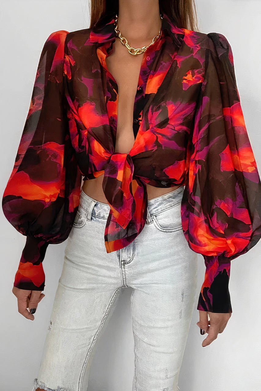 Women Bold Tie-Front Blouse | Kyle