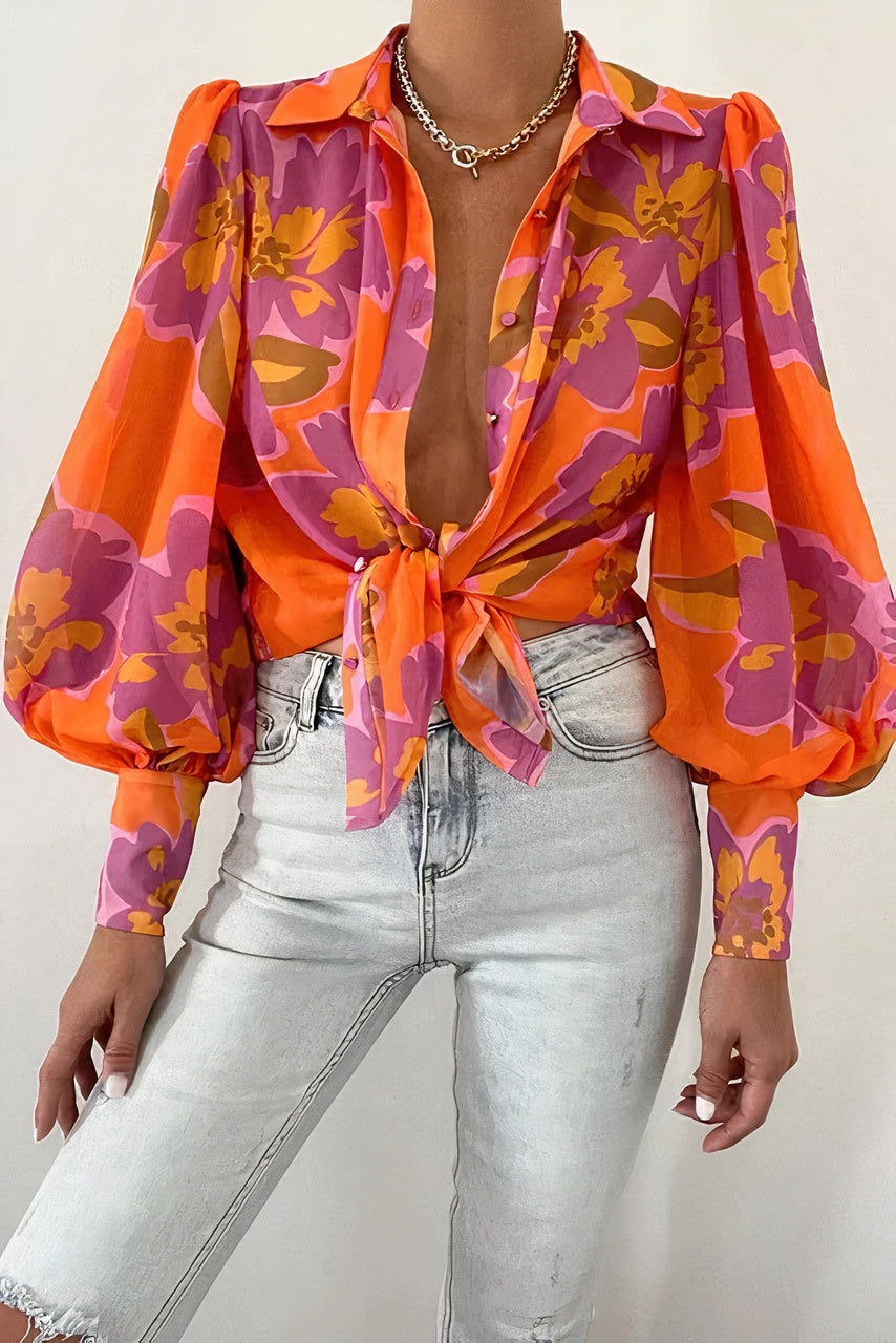 Women Bold Tie-Front Blouse | Kyle