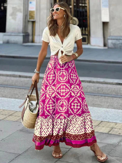 Women Long Summer Skirt in Retro Boho Style | Izzy