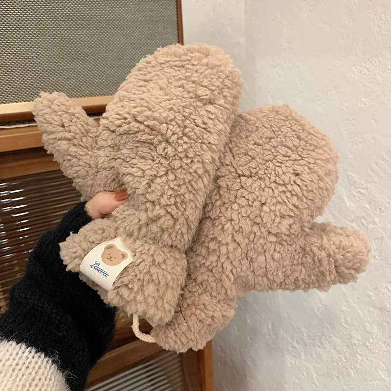 Women Fluffy Sherpa Mittens | Carla