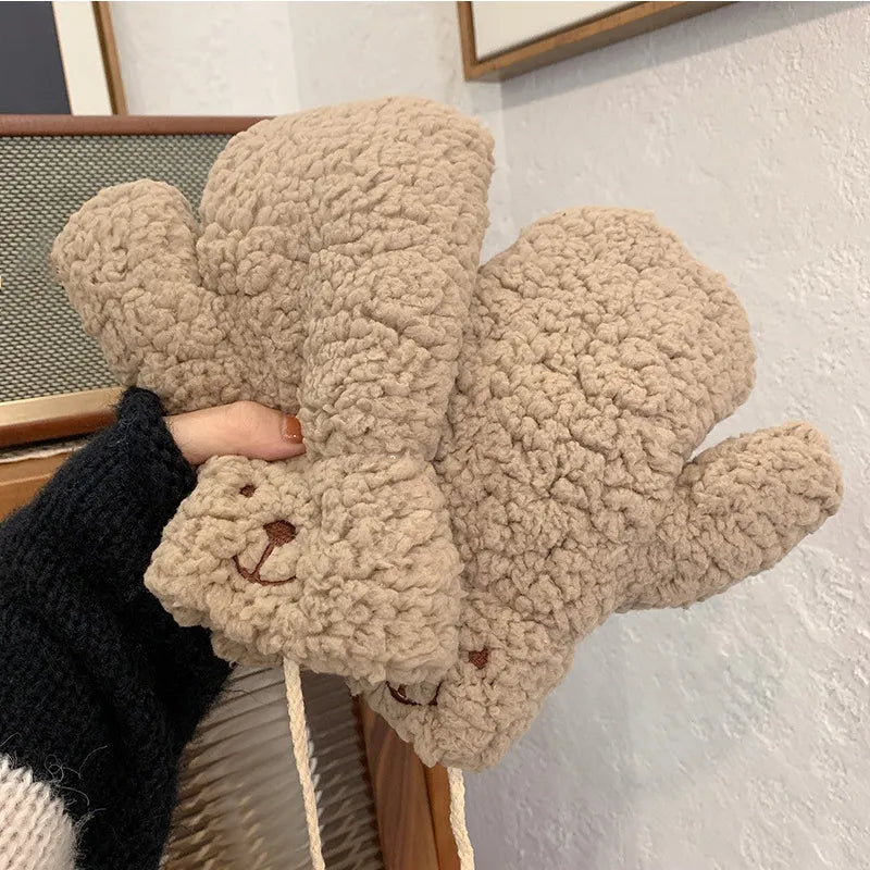 Women Fluffy Sherpa Mittens | Carla