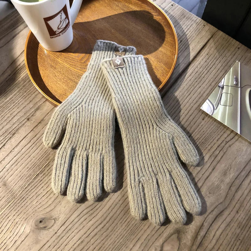 Women Ribbed Knit Winter Gloves | Nicole