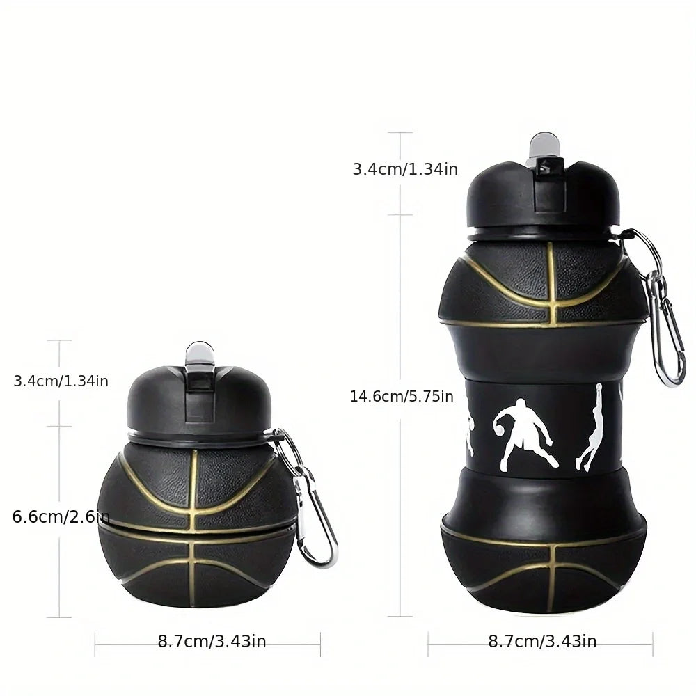 Kids Portable Silicone Water Bottle – 600ml Leakproof Folding Sports Cup for Outdoor Activities 1