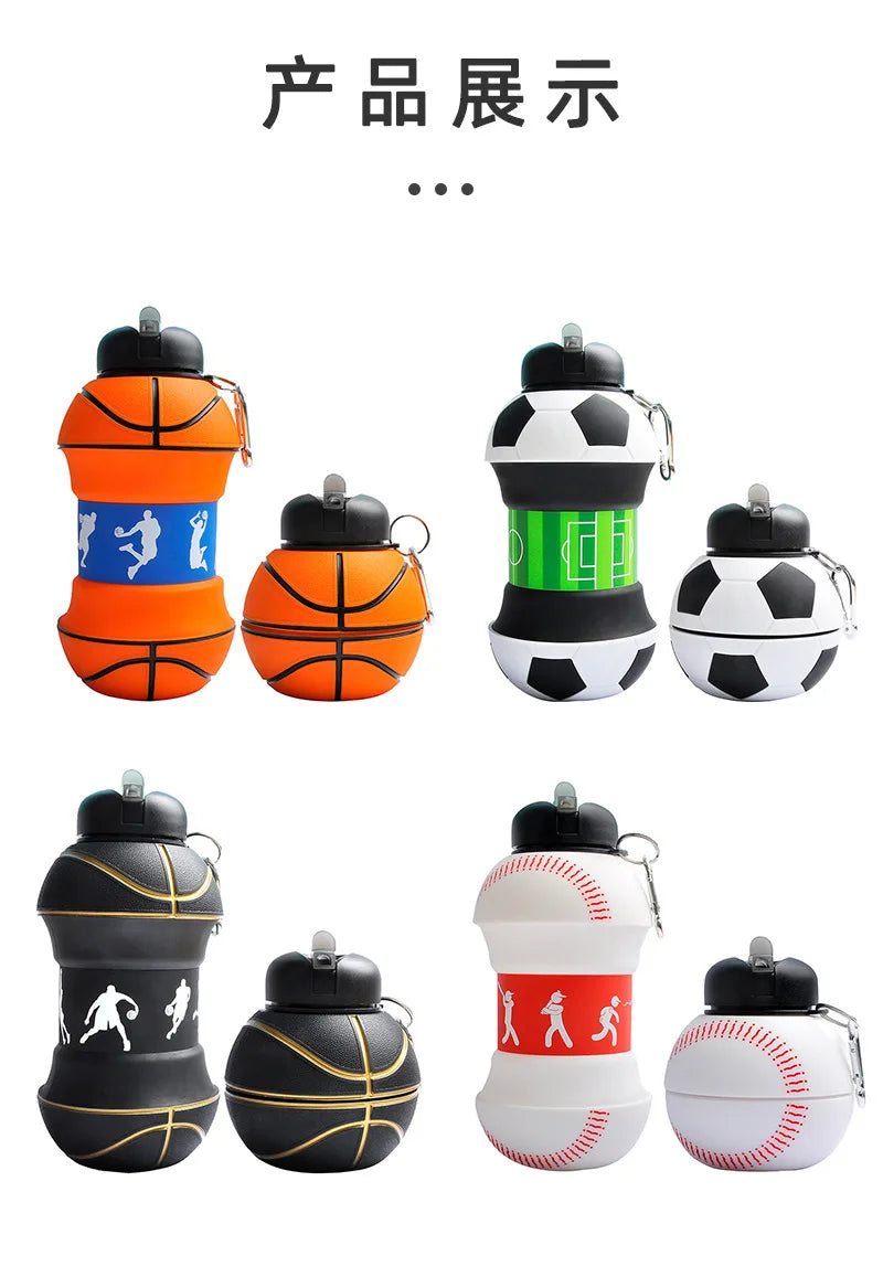 Kids Portable Silicone Water Bottle – 600ml Leakproof Folding Sports Cup for Outdoor Activities 4