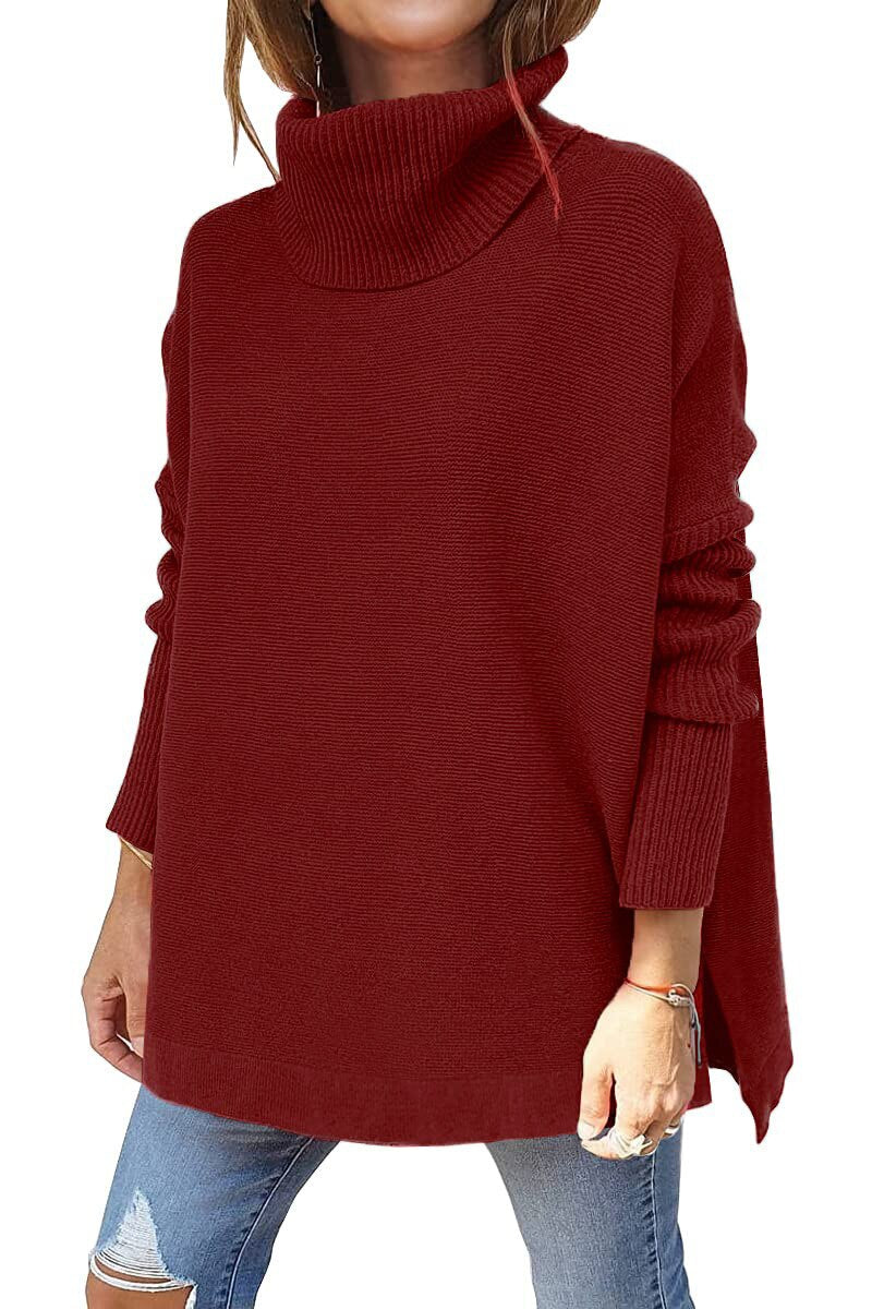 Women Turtleneck Lantern Sleeve Knit Sweater | Ariyah