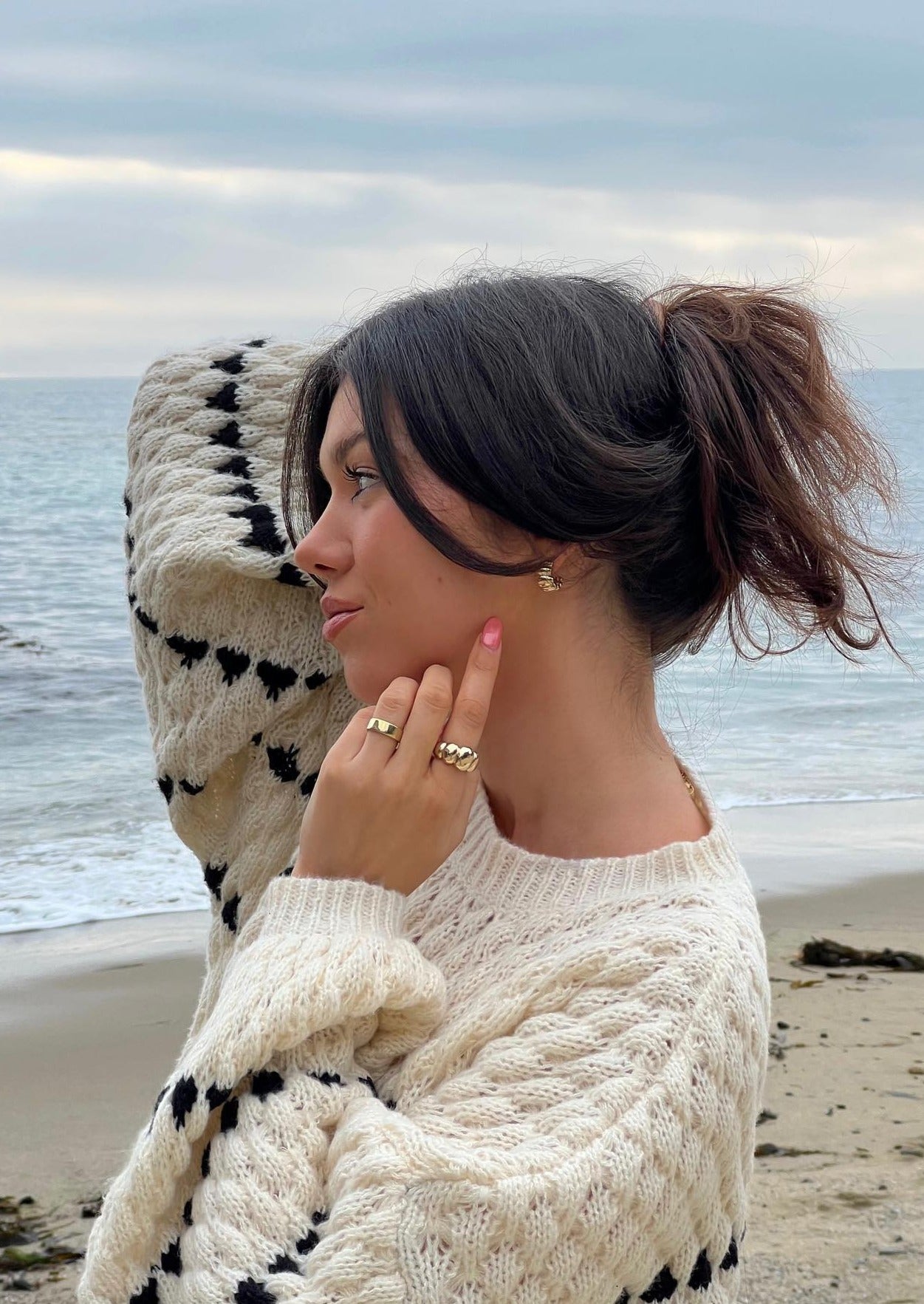 Women Chunky Lantern Sleeve Knit Sweater | Andrielle