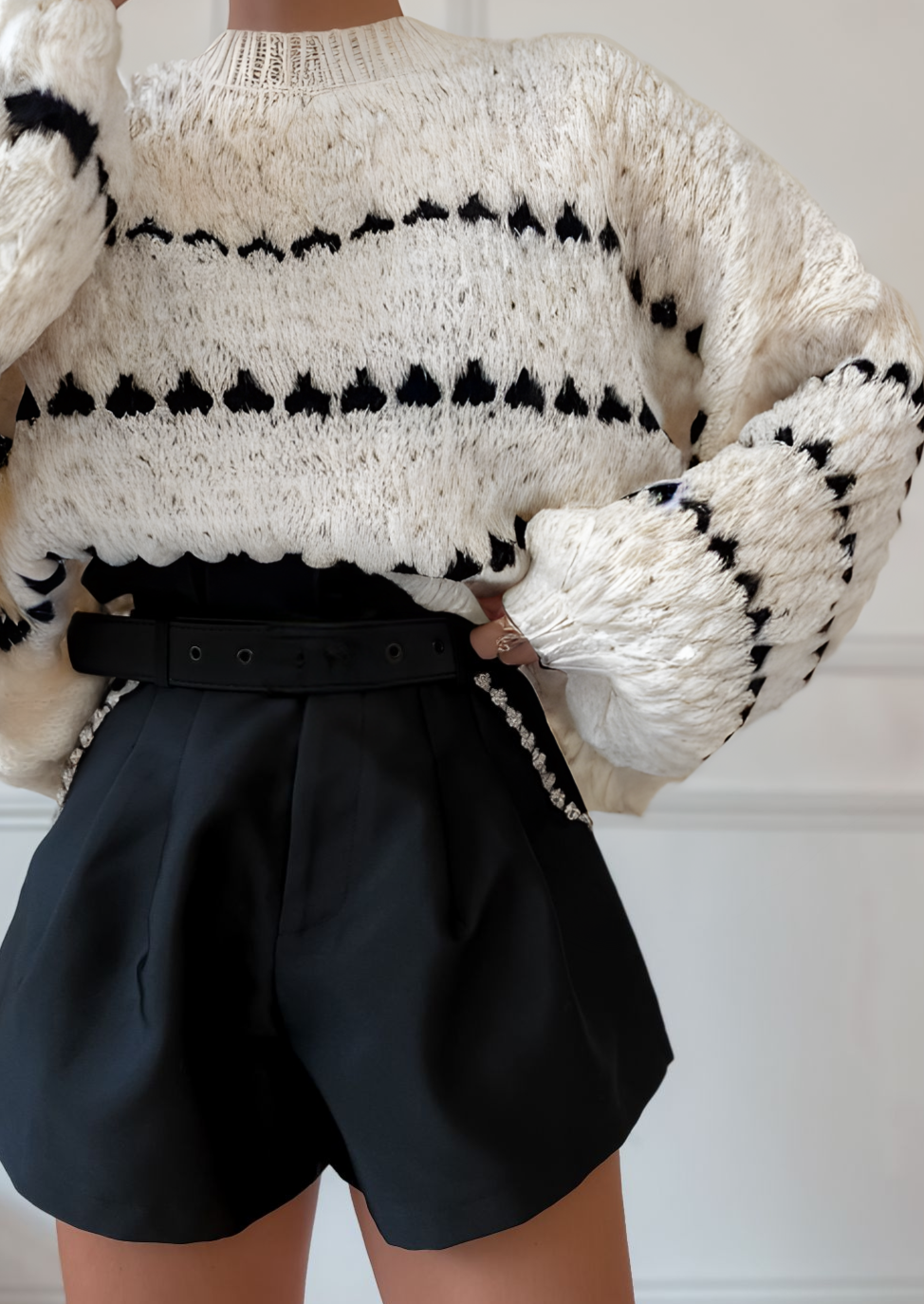 Women Chunky Lantern Sleeve Knit Sweater | Andrielle