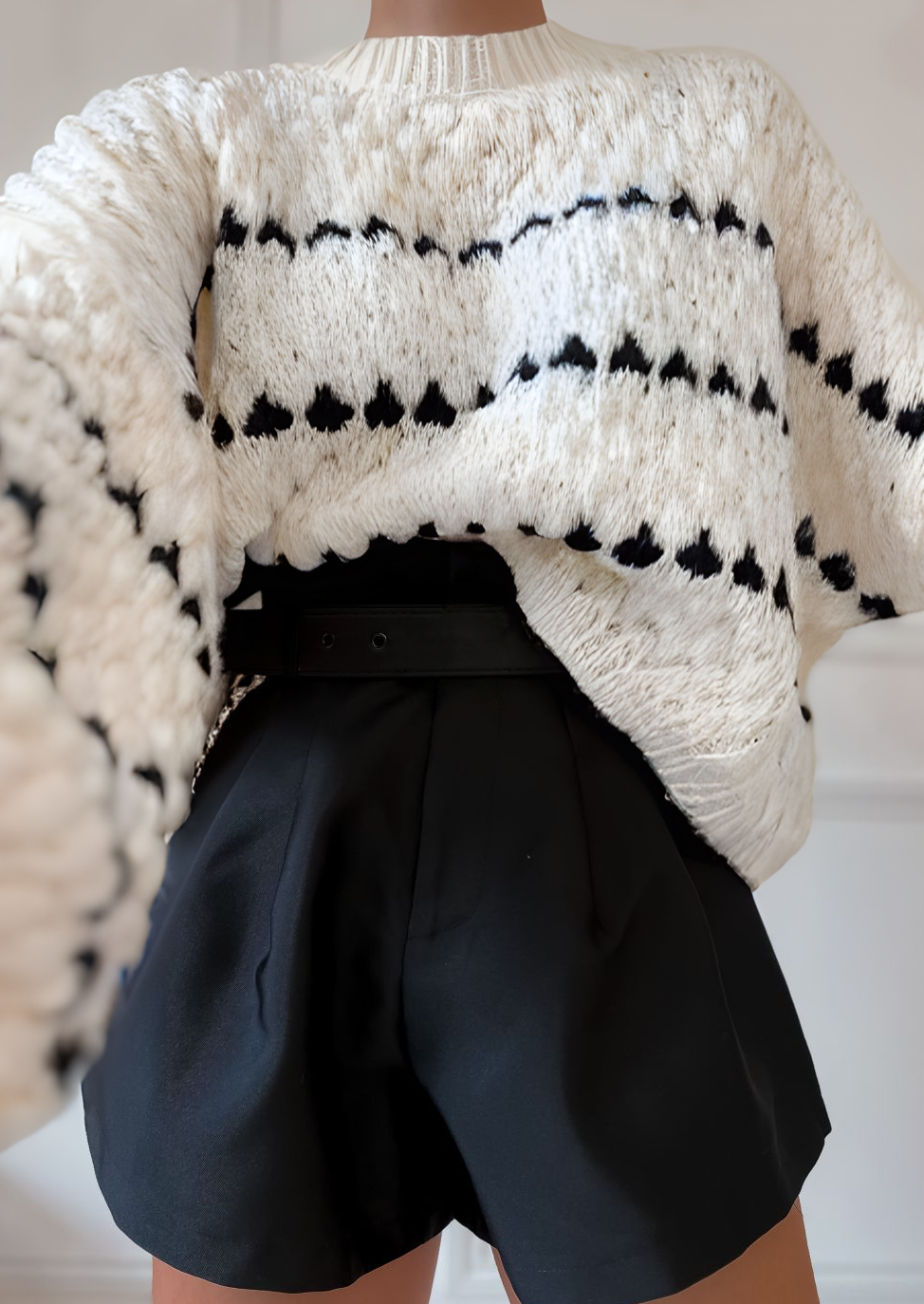 Women Chunky Lantern Sleeve Knit Sweater | Andrielle