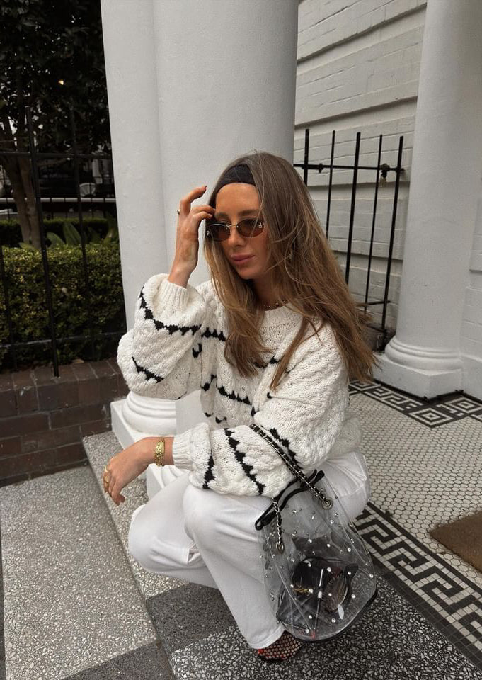 Women Chunky Lantern Sleeve Knit Sweater | Andrielle