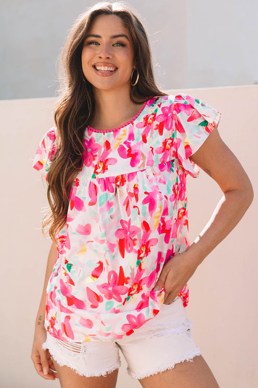 Women Blouse Floral Print Polyester | Bella-1