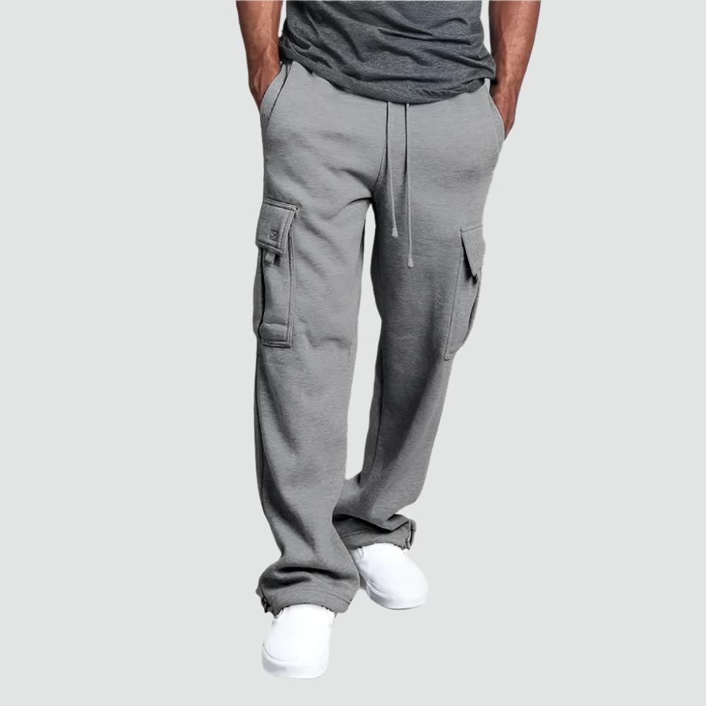 Variant image for Men's Cargo Trousers Grey Cotton Multi-Pocket | Cameron-15