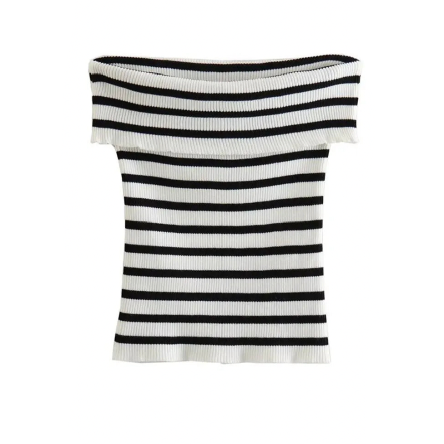 Women Striped Off-Shoulder Top | Louisa