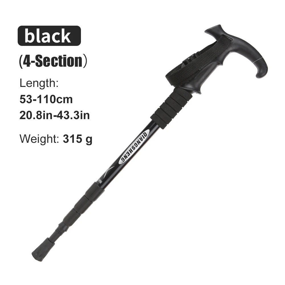 Lightweight Collapsible Hiking Poles – 4-Section Telescopic Walking Sticks for Camping and Climbing, Adjustable 24-54 Inches 6