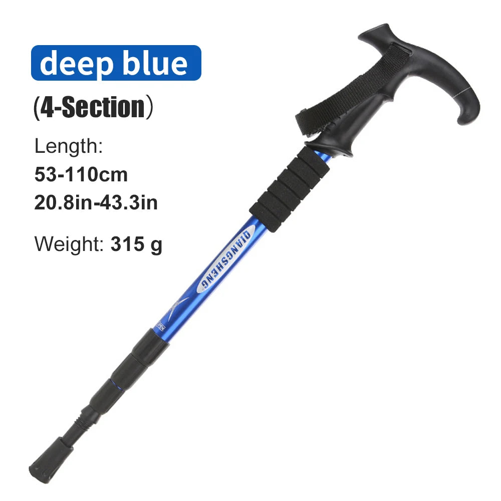 Lightweight Collapsible Hiking Poles – 4-Section Telescopic Walking Sticks for Camping and Climbing, Adjustable 24-54 Inches 7