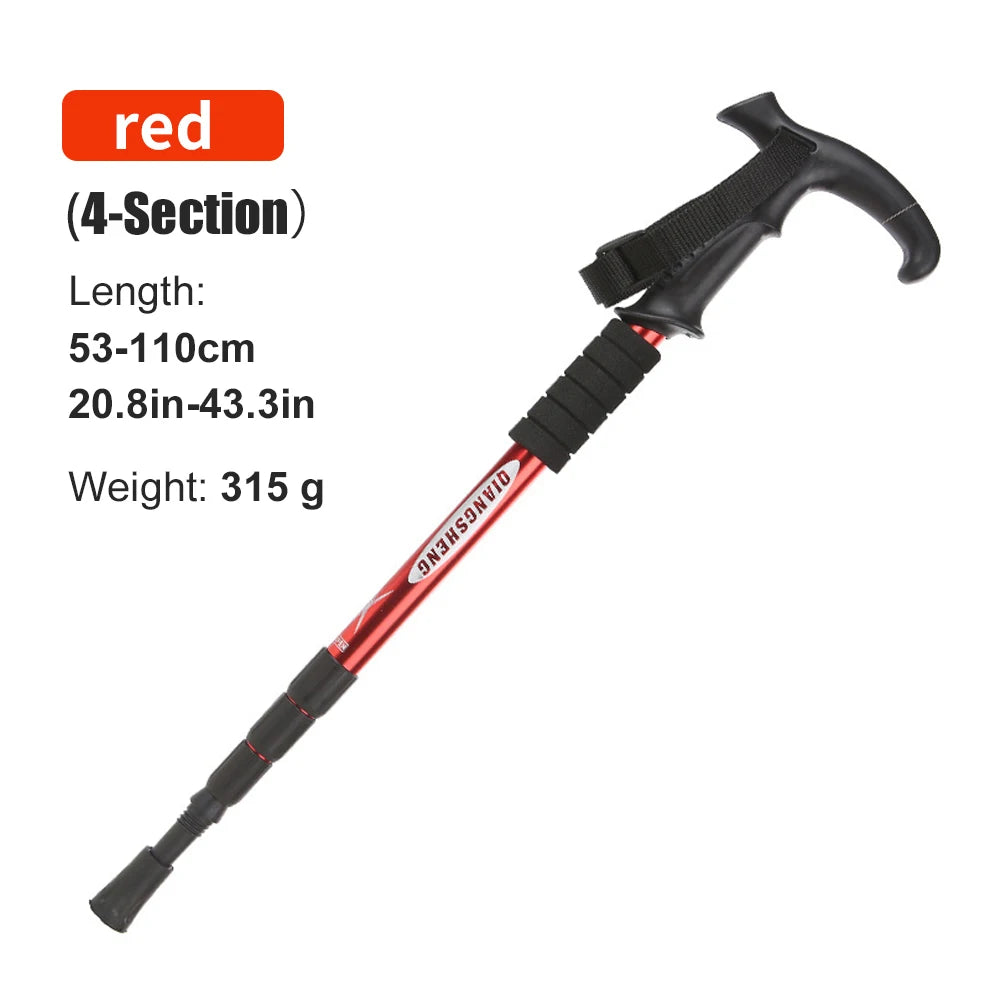 Lightweight Collapsible Hiking Poles – 4-Section Telescopic Walking Sticks for Camping and Climbing, Adjustable 24-54 Inches 8