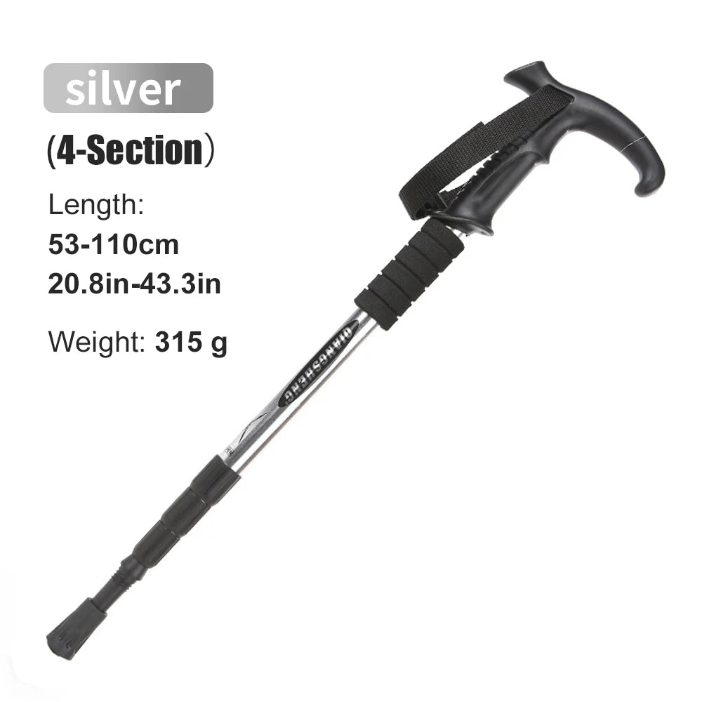 Lightweight Collapsible Hiking Poles – 4-Section Telescopic Walking Sticks for Camping and Climbing, Adjustable 24-54 Inches 9