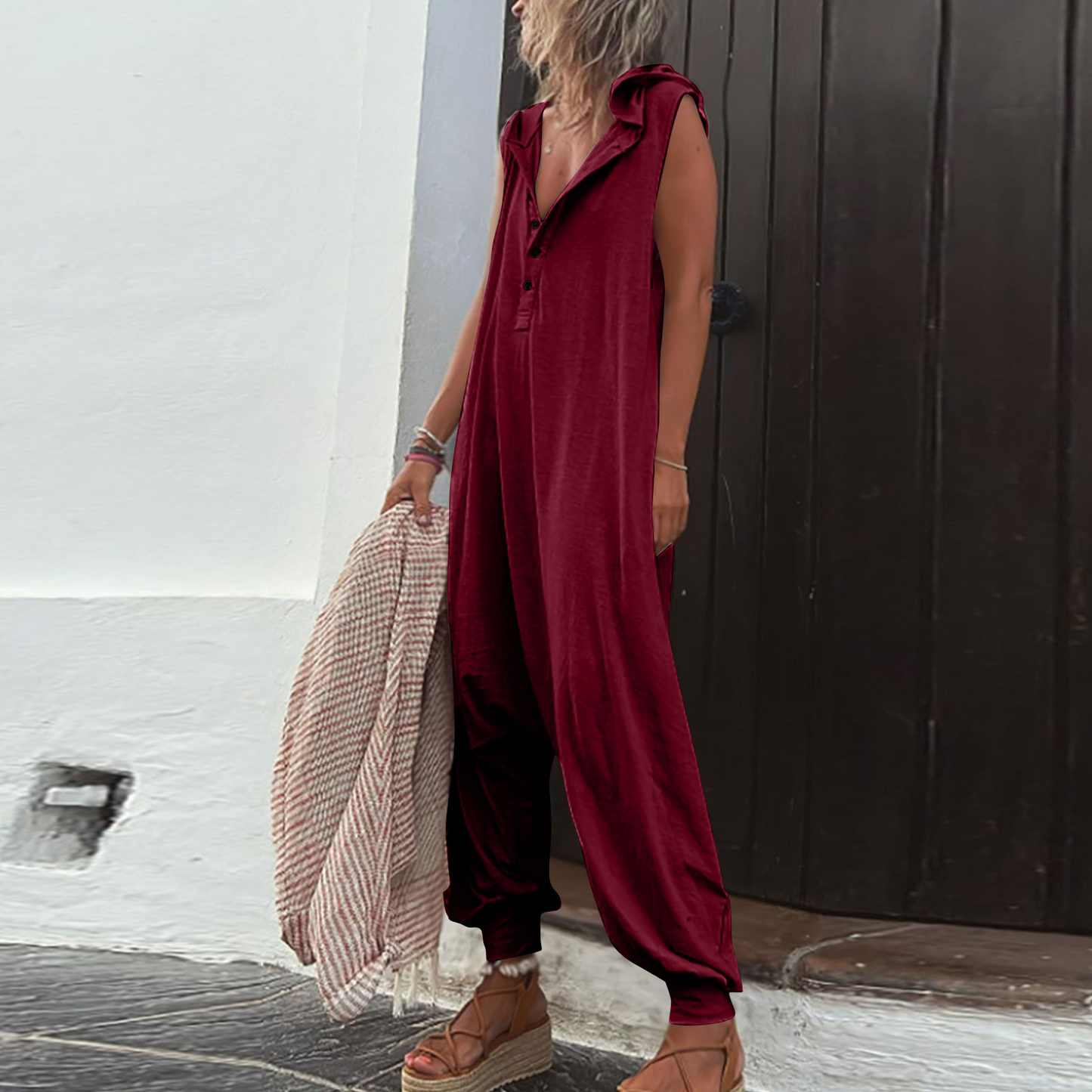 Women Sleeveless Hooded Jumpsuit | Lissandra