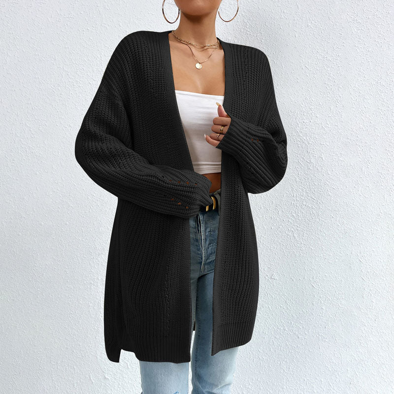 Women Long Open-Front Knit Cardigan | Elka