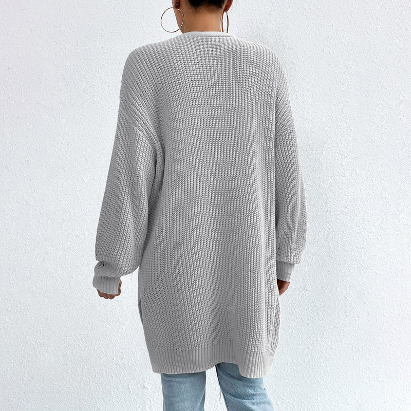 Women Long Open-Front Knit Cardigan | Elka