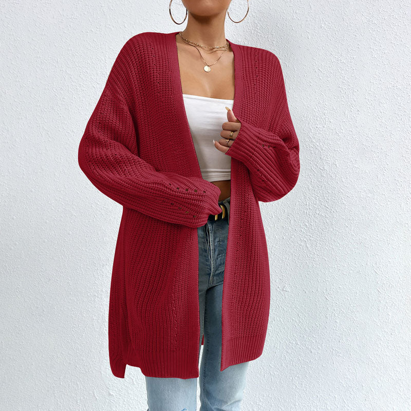 Women Long Open-Front Knit Cardigan | Elka