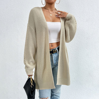 Women Long Open-Front Knit Cardigan | Elka