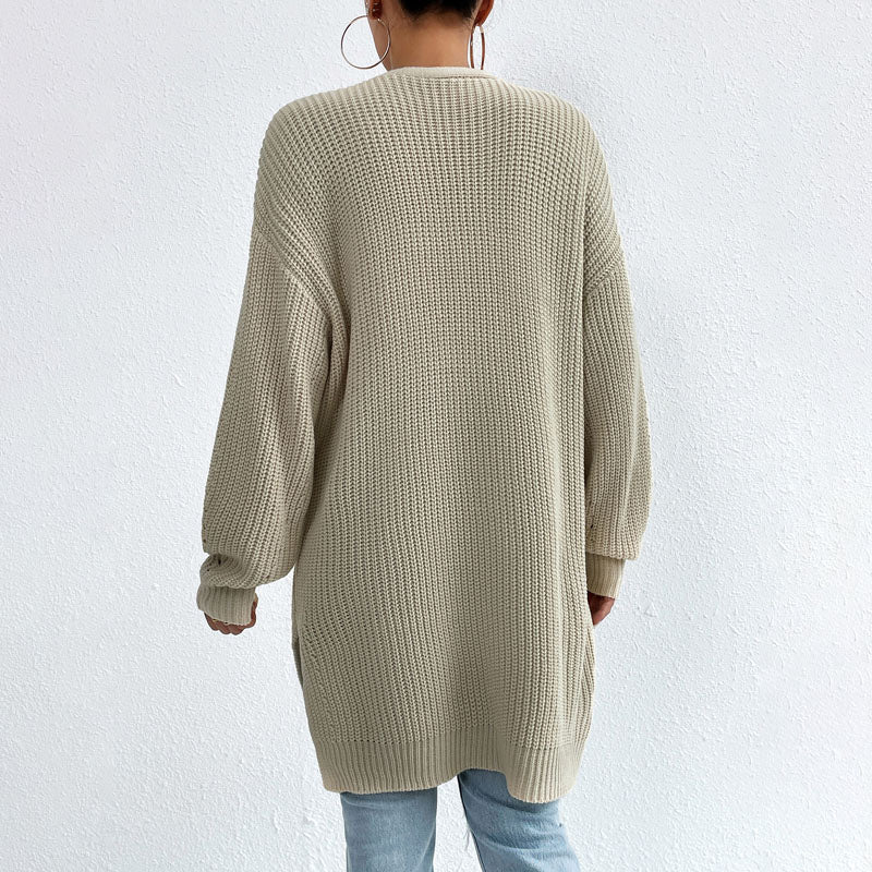 Women Long Open-Front Knit Cardigan | Elka